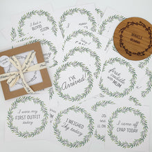 Load image into Gallery viewer, &#39;Eucalyptus Wreath&#39; Premature Baby Milestone Cards
